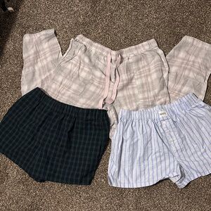 Plaid and Striped Bottoms Pack - Pink, Navy, Light Blue